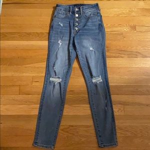 Aero blue ripped jeans